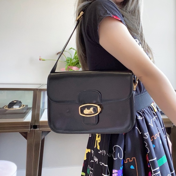 CELINE HORSE CARRIAGE SHOULDER BAG BLACK - Picture 2 of 11